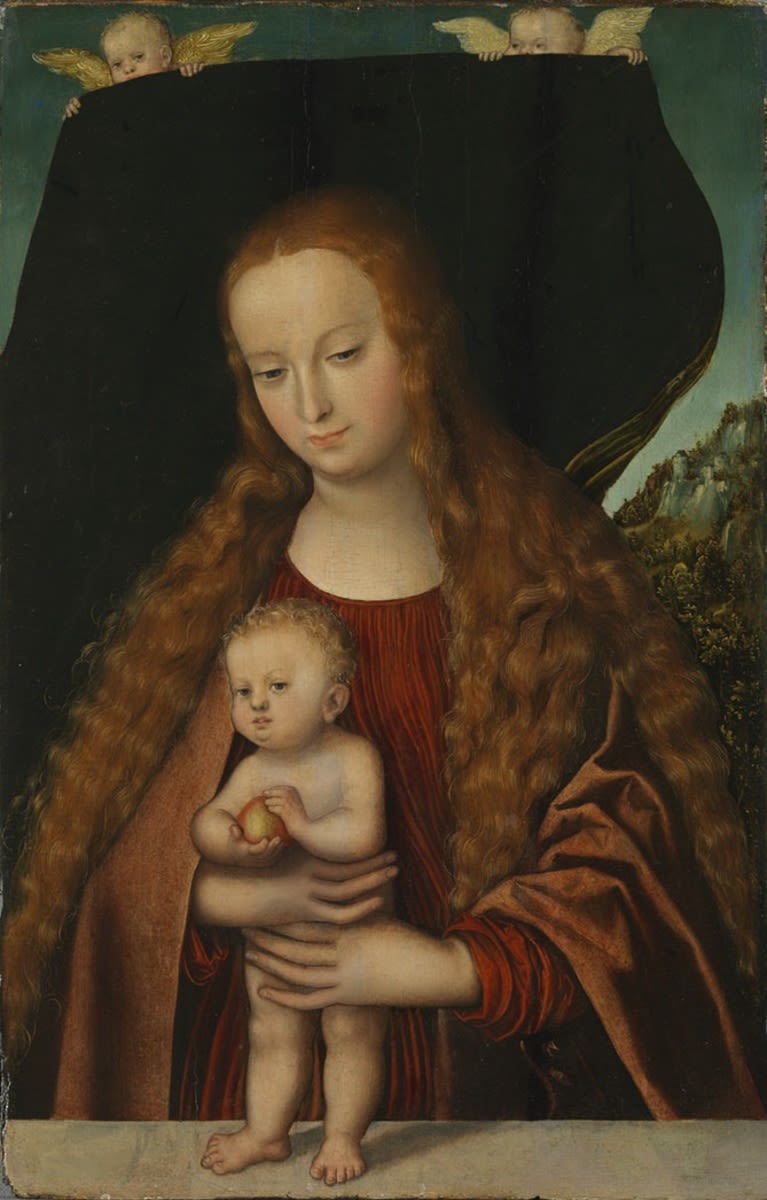 La Vierge à l'Enfant Jésus et à la pomme - Lucas Cranach the Elder