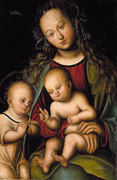 La Vierge à l'Enfant adorée par saint Jean-Baptiste enfant - Lucas Cranach the Elder