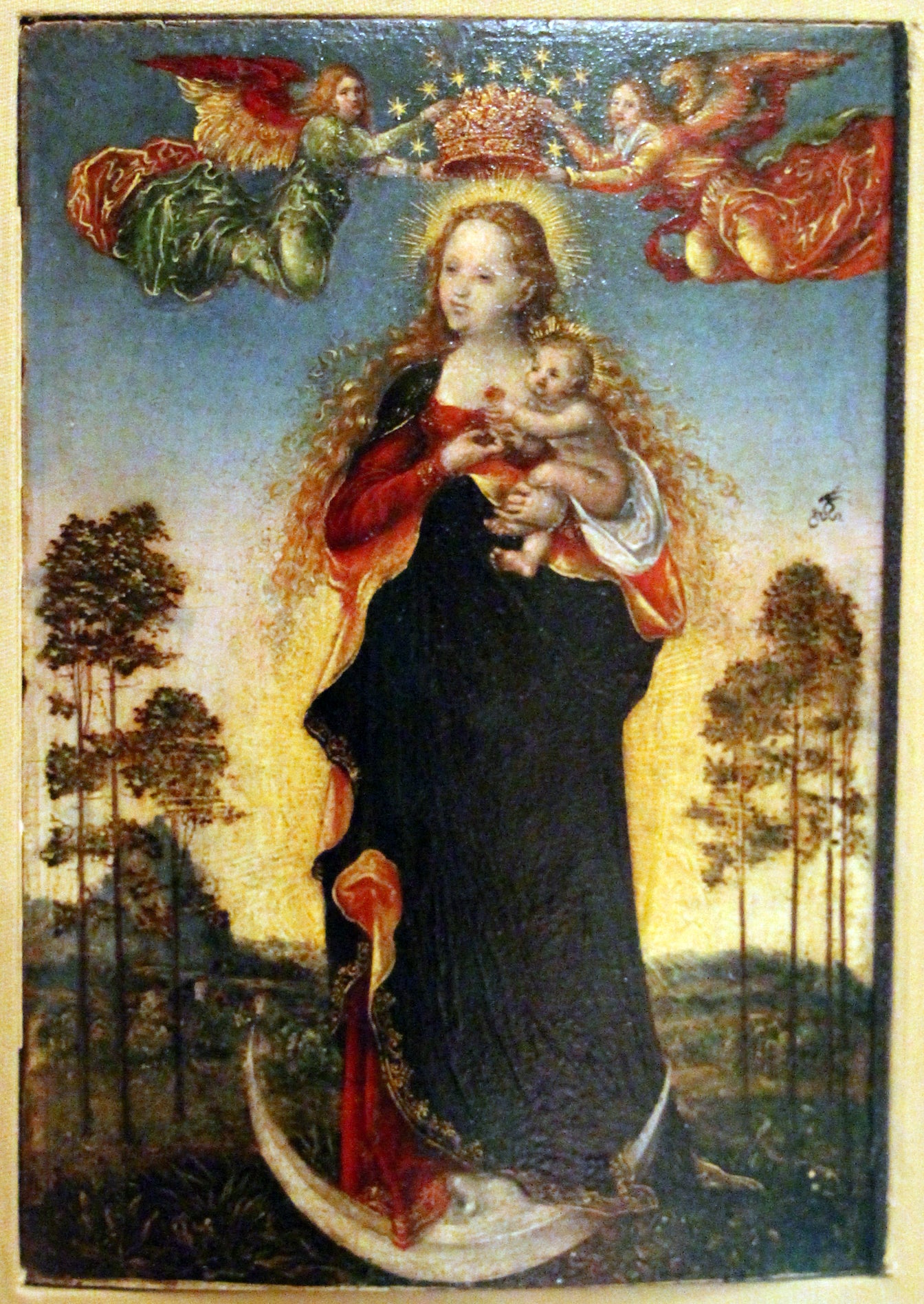 La Vierge et l'Enfant avec deux anges - Lucas Cranach the Elder