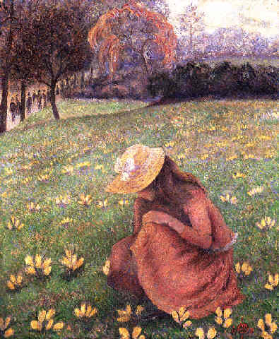 Cueillette de crocus - Lucien Pissarro