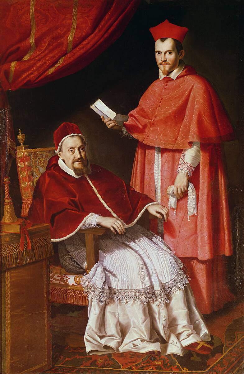 Portrait du pape Grégoire XV et du cardinal Ludovico Ludovisi - Domenichino - Alpha Reproduction