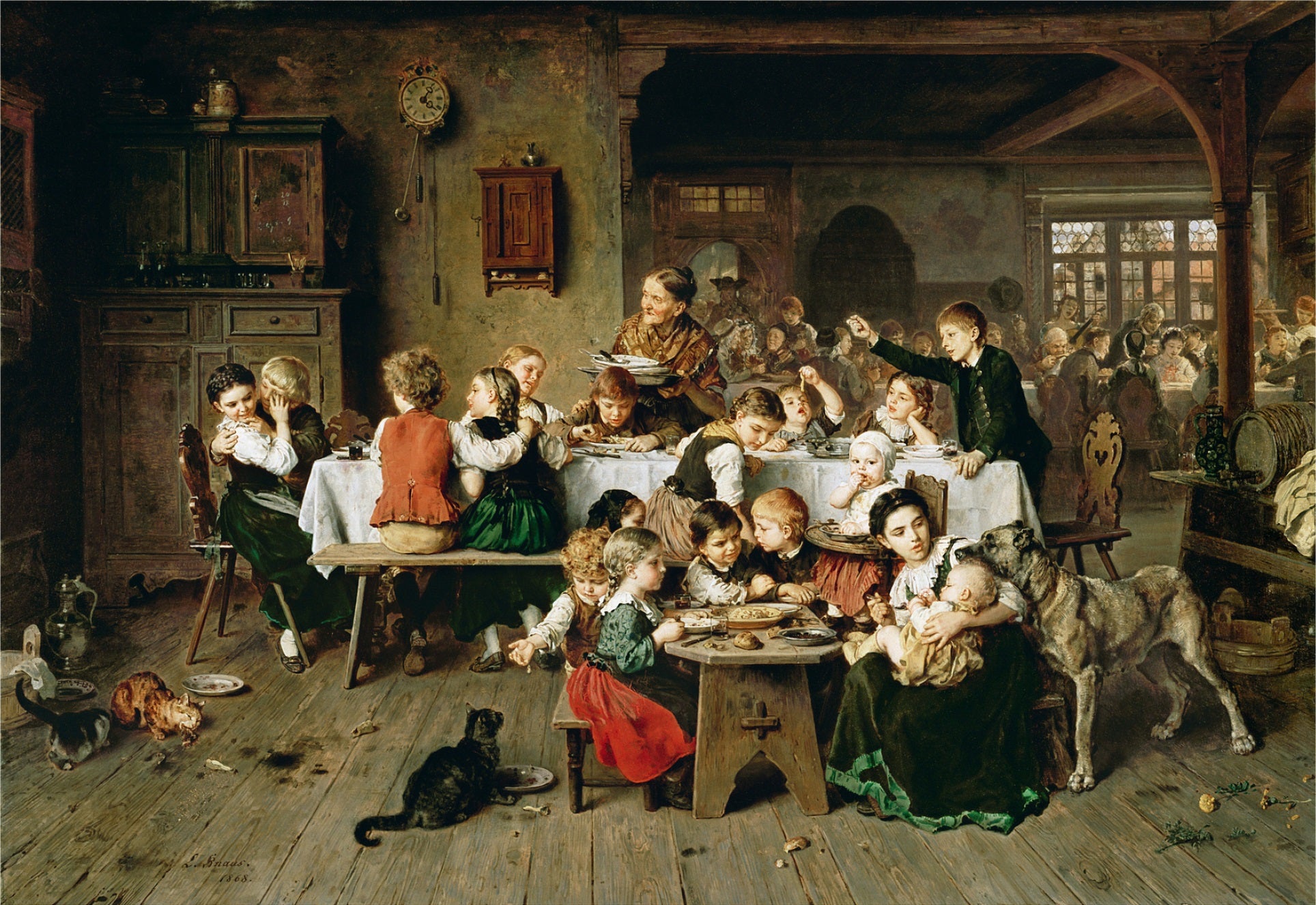 Une fête d'enfants (la table des enfants) - Ludwig Knaus