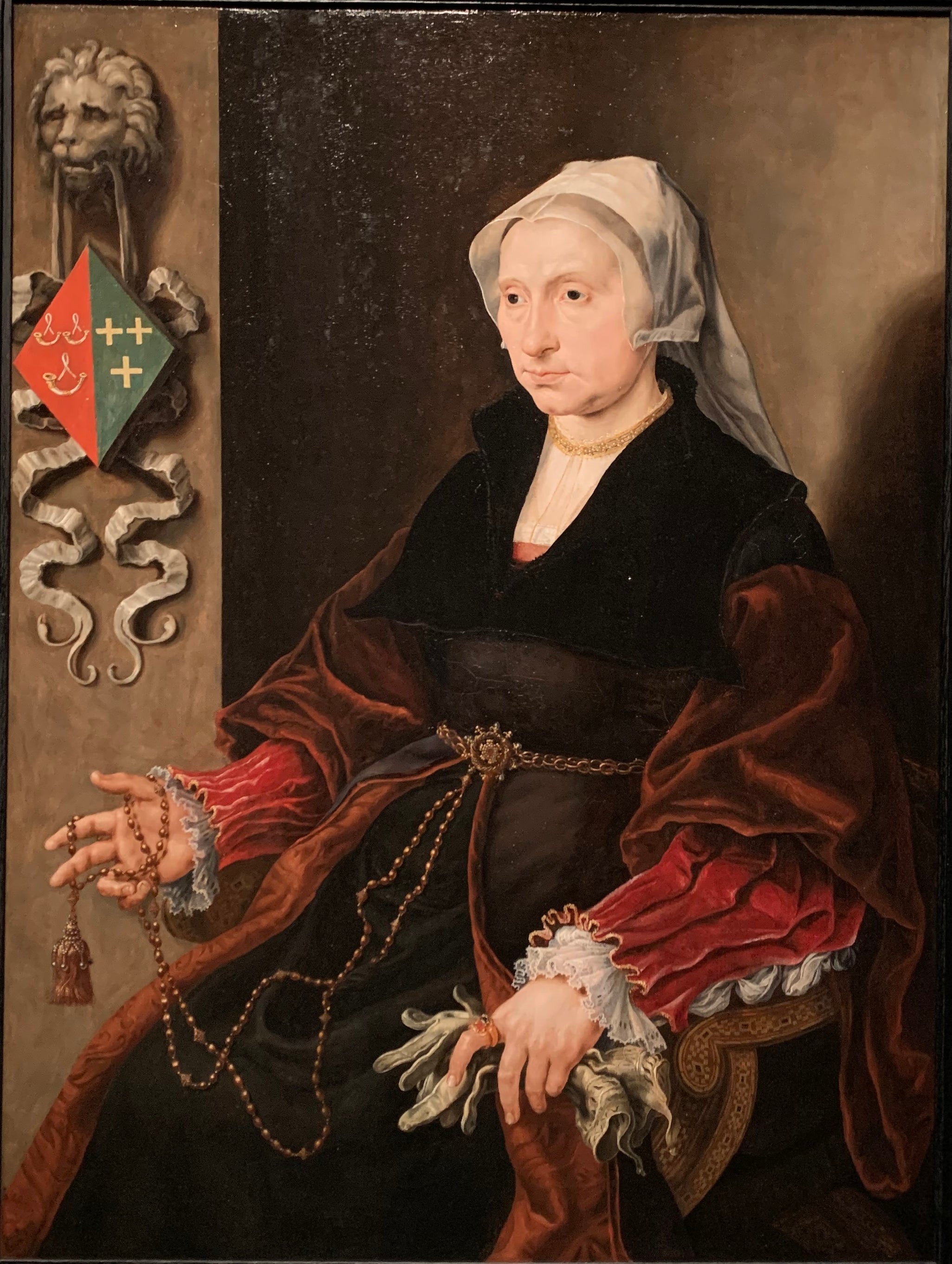 Portrait de Wilhelmina Paling, épouse d'Andries Willemsz. van Sonnevelt, nommé van Oudshoorn - Maarten van Heemskerck