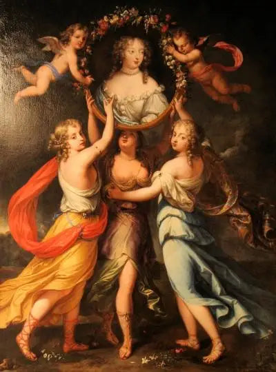 Portrait de Madame de Montespan soutenu par les grâces et couronnée par les amours - Pierre Mignard - Alpha Reproduction