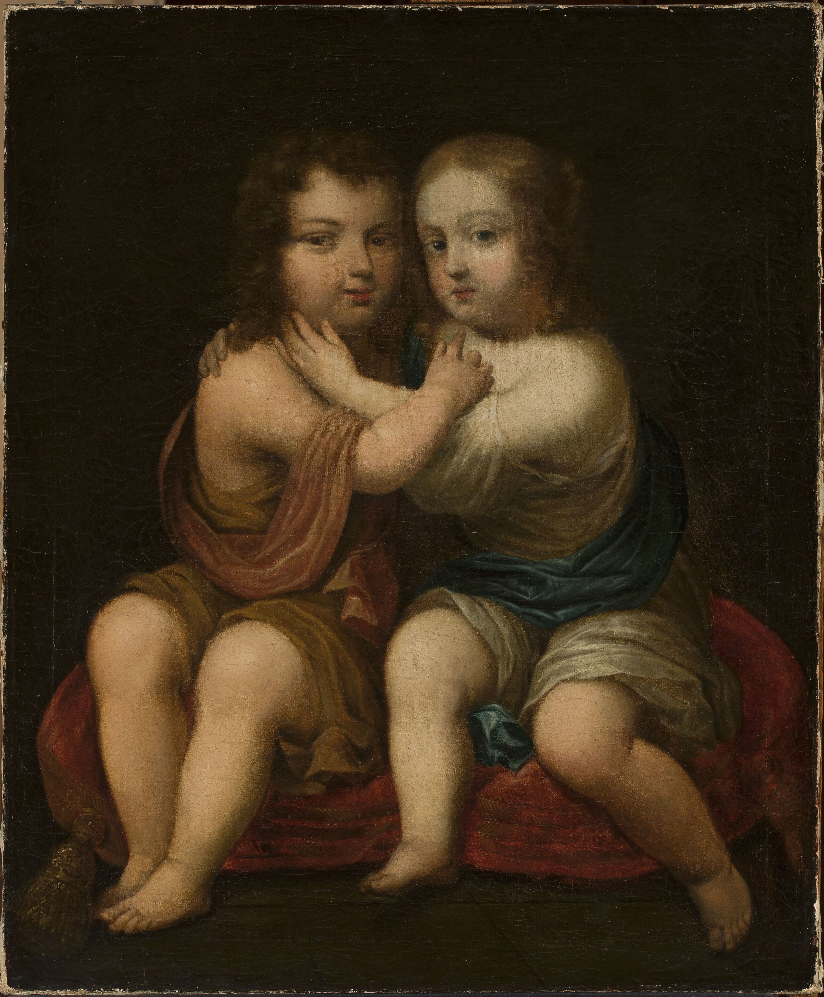 Portrait de Louis XIV enfant avec sa demi-sœur Henriette d’Angleterre. - Pierre Mignard - Alpha Reproduction