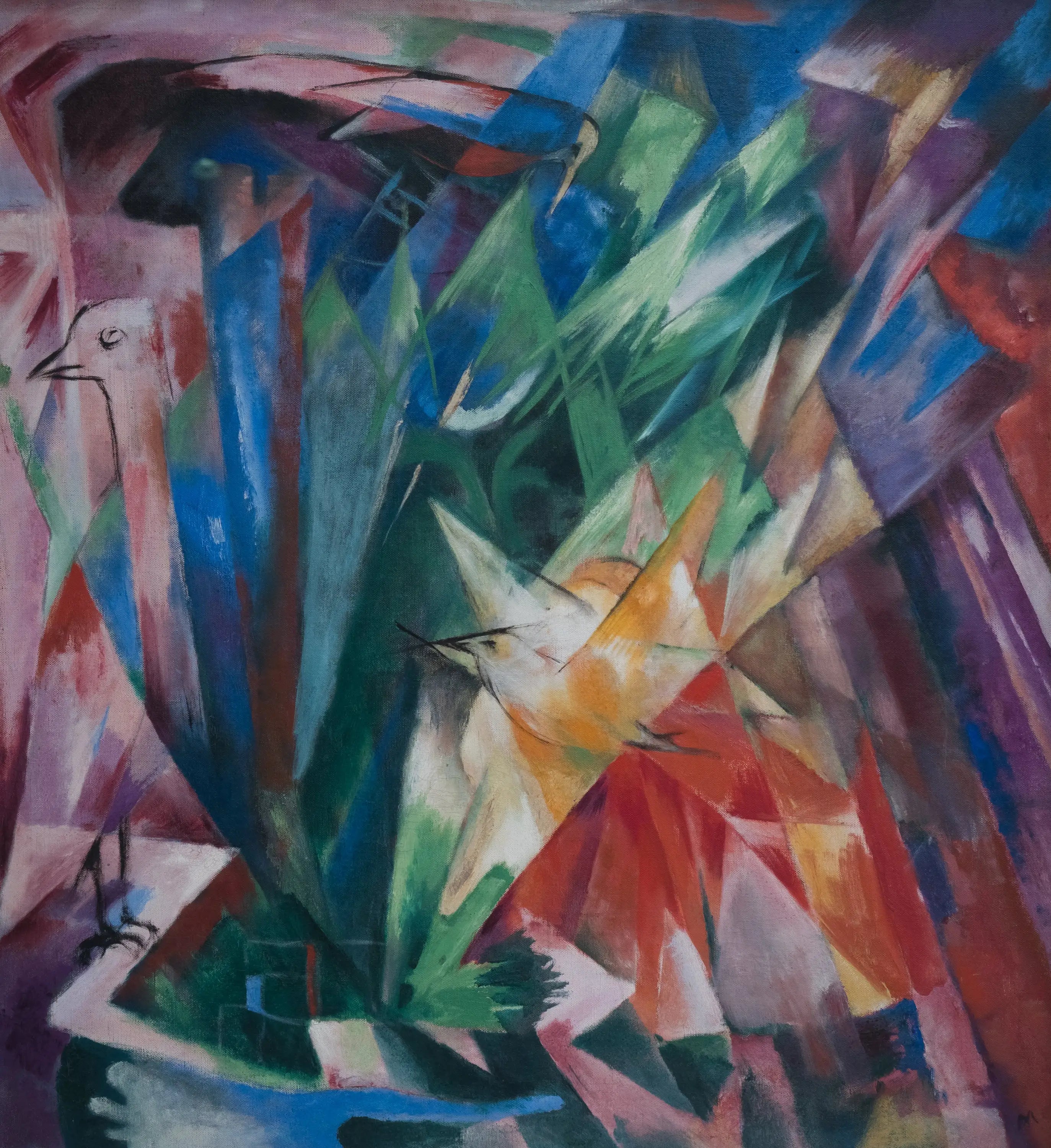 Reproduction du tableau « Oiseaux - Franz Marc » par Alpha Reproduction en peinture à l’huile