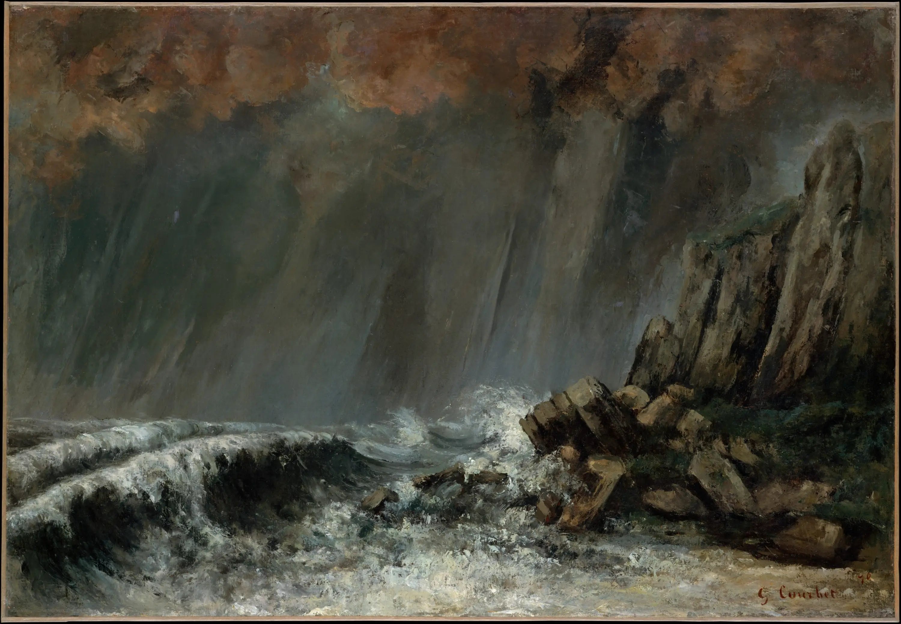 Marine: La trombe marine - Gustave Courbet - Alpha Reproduction