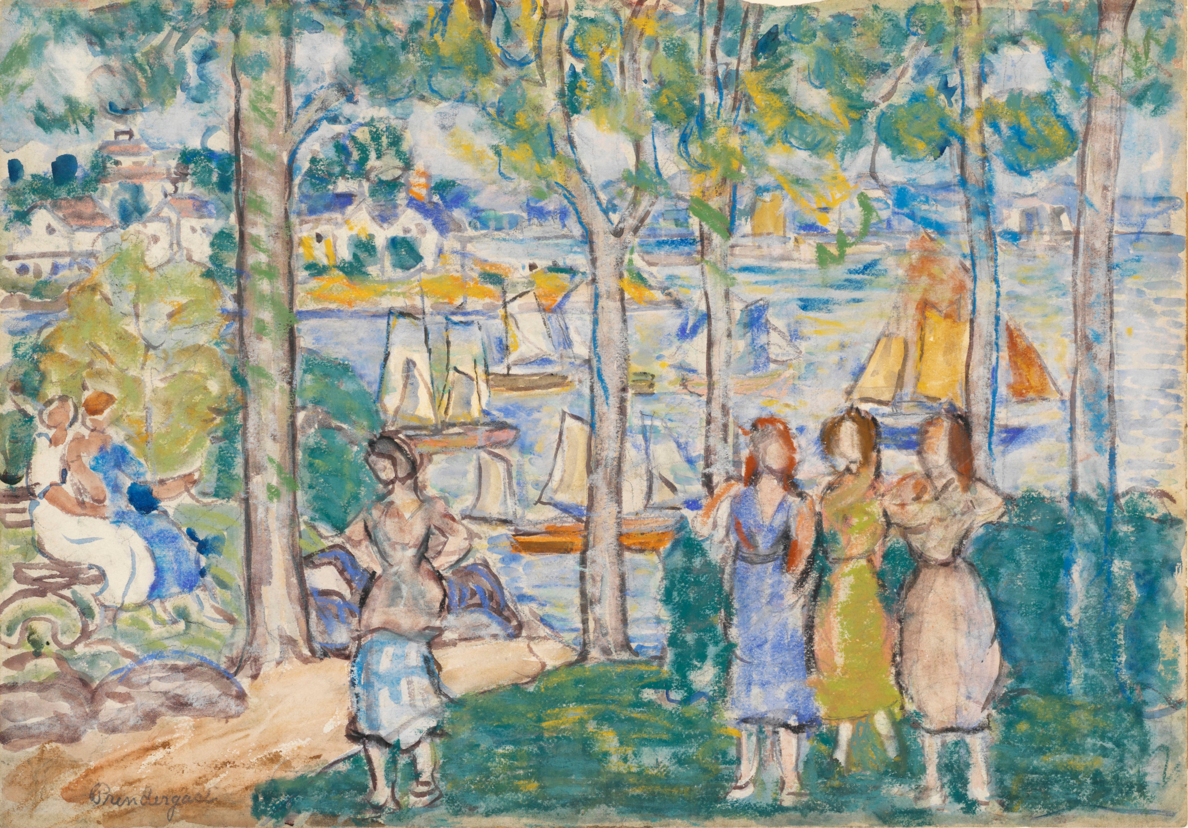 Arbres maisons gens - Maurice Prendergast - Alpha Reproduction