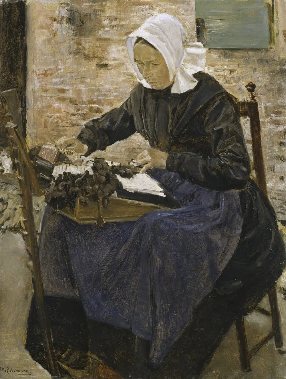 Une dentellière hollandaise - Max Liebermann - Alpha Reproduction