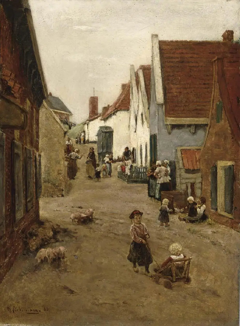 Route du village néerlandais / rue à Zandvoort - Max Liebermann - Alpha Reproduction