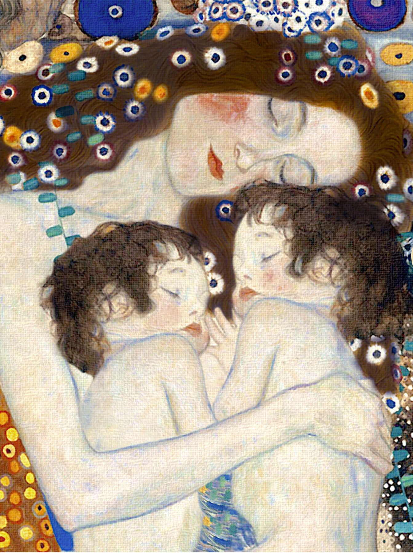 👩‍👧‍👦 Мать и дети – Легкая версия (Деталь II из Трех возрастов женщины) – Густав Климт (1905)