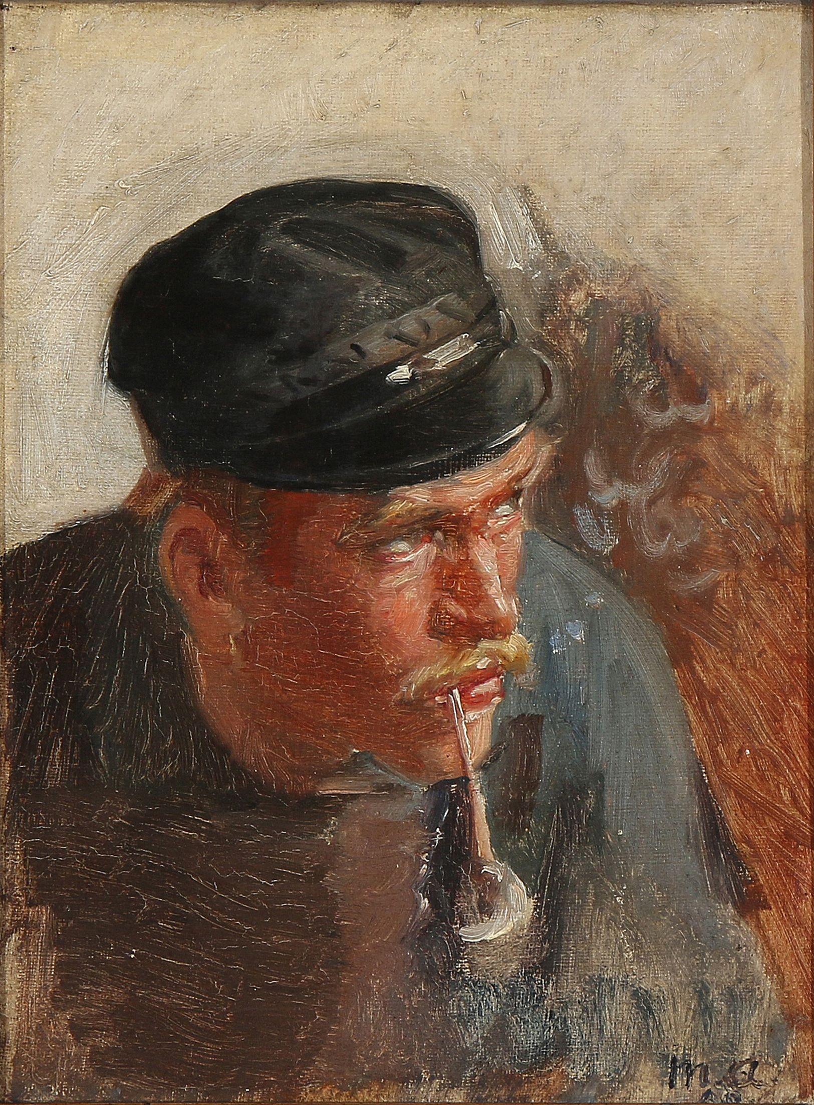 Un jeune pêcheur qui fume la pipe. - Michael Peter Ancher - Alpha Reproduction