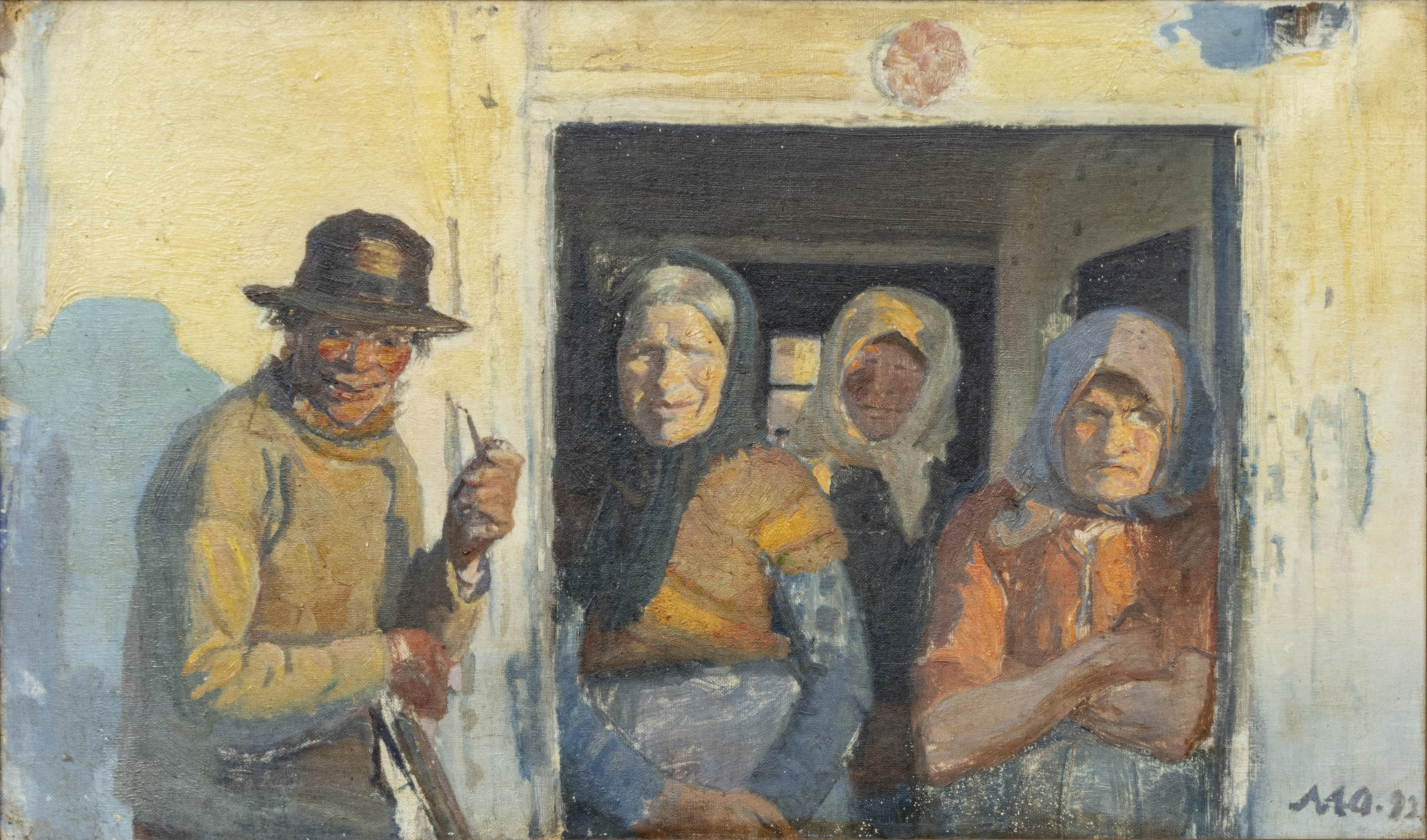 Kristoffer et les femmes à la porte. - Michael Peter Ancher - Alpha Reproduction