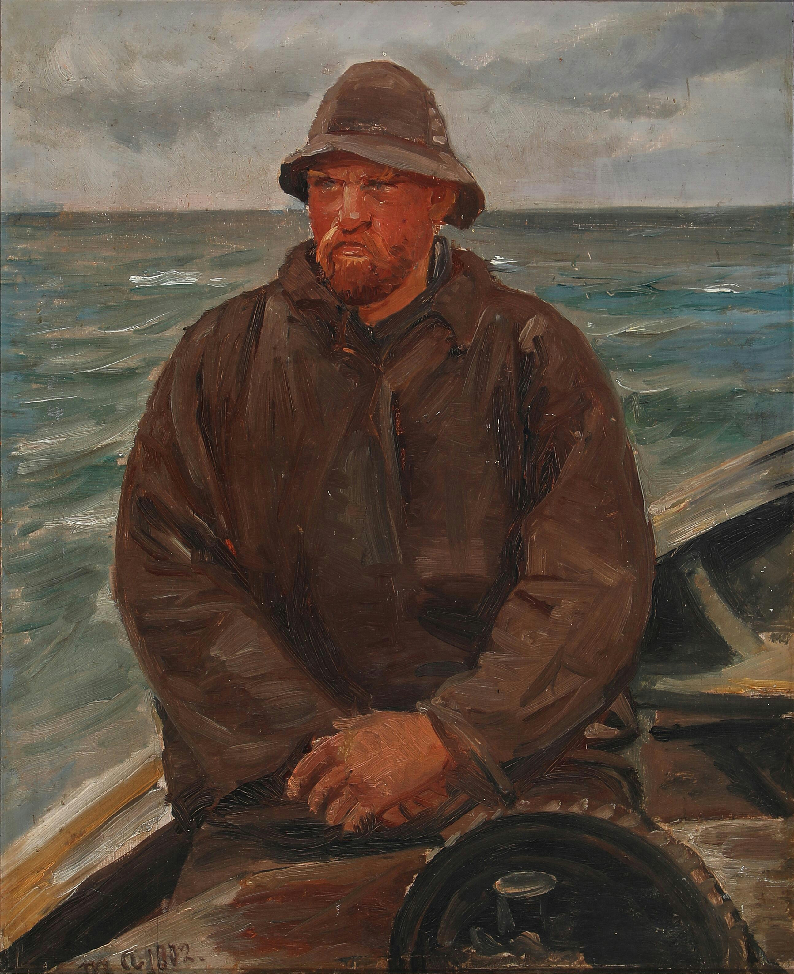 Un pêcheur en mer Skagen. - Michael Peter Ancher - Alpha Reproduction