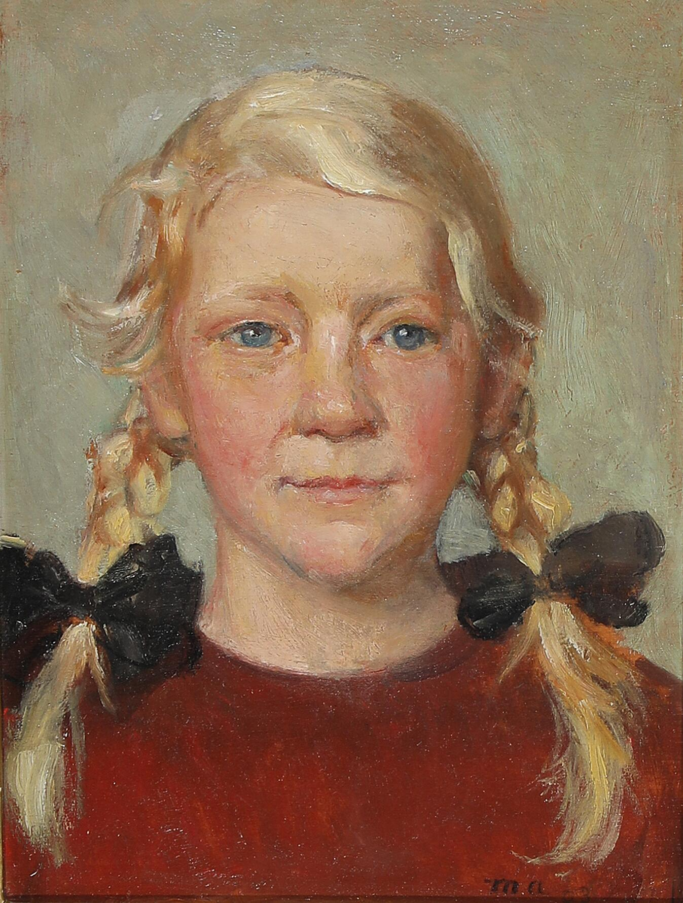 Portrait de la fille du pêcheur Fedder. - Michael Peter Ancher - Alpha Reproduction