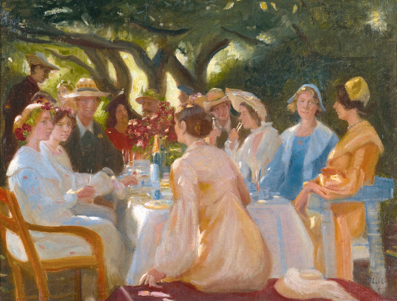 Le déjeuner des acteurs, Skagen. - Michael Peter Ancher
