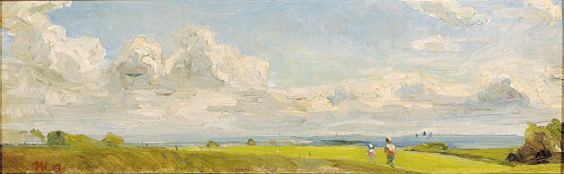 Des personnes qui marchent dans un paysage estival. - Michael Peter Ancher - Alpha Reproduction