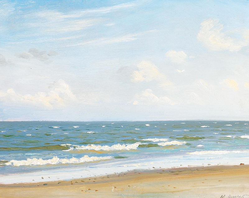 Une plage avec vue sur la mer. - Michael Peter Ancher