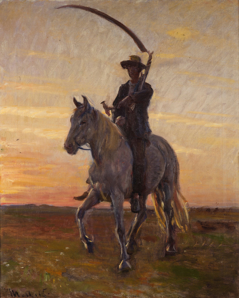 Jeune moissonneur rentrant chez lui à pied. - Michael Peter Ancher