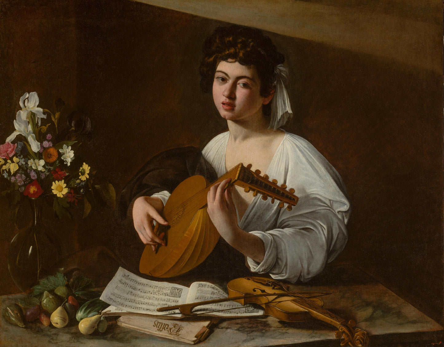 Reproduction du tableau « Joueur de luth - Le Caravage » par Alpha Reproduction en peinture à l’huile