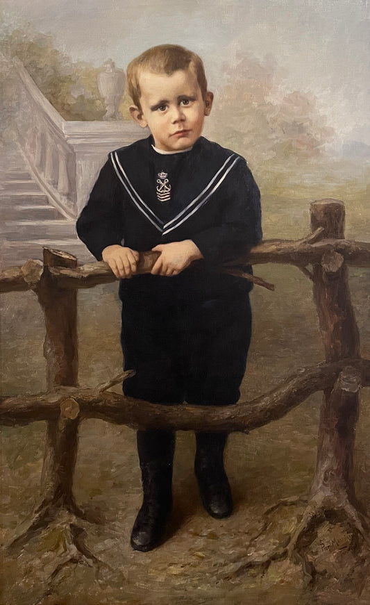 Reproduction du tableau « Portrait d'un petit garçon - Piet Mondrian » par Alpha Reproduction en peinture à l’huile