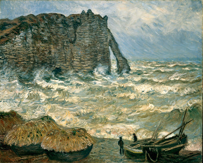 🎨 Скалы Этрета при бурном море – Клод Моне, 1883