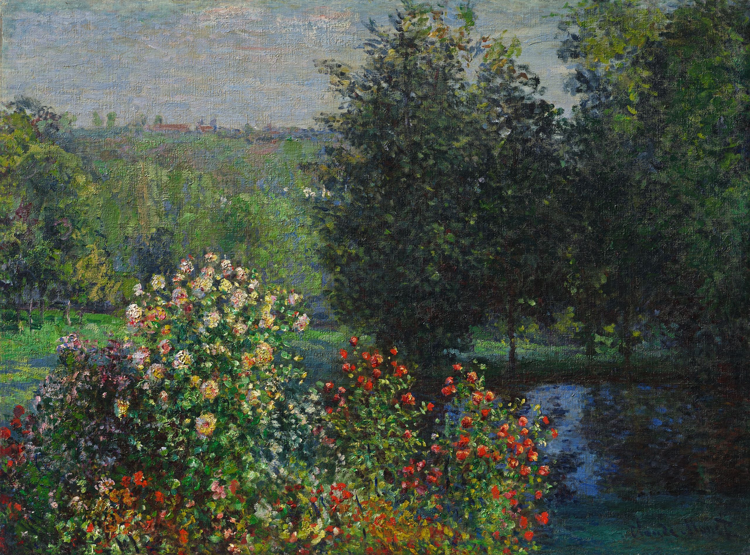 Reproduction du tableau « Les rosiers dans le jardin de Montgeron - Claude Monet » par Alpha Reproduction en peinture à l’huile