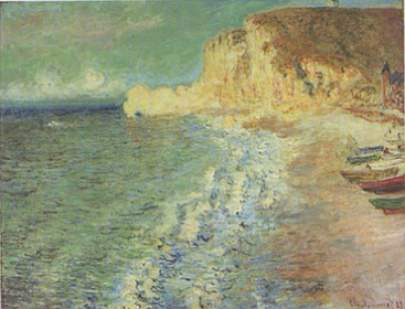 Reproduction du tableau « Matin à Étretat - Claude Monet » par Alpha Reproduction en peinture à l’huile