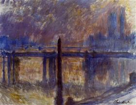 Reproduction du tableau « L'Aiguille de Cléopâtre et Charing Cross Bridge - Claude Monet » par Alpha Reproduction en peinture à l’huile