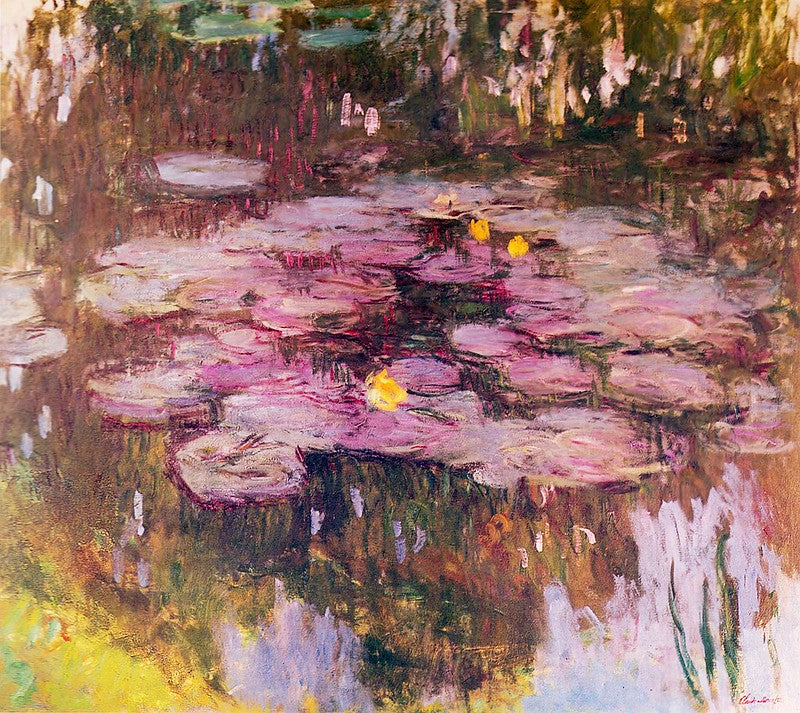 🌸 Кувшинки с золотистыми и розовыми отблесками