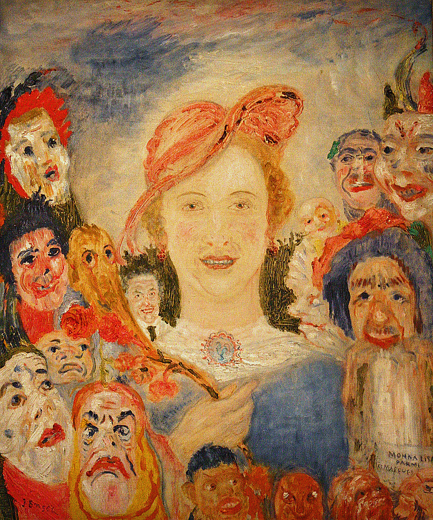 Monna Lisa parmi les masques, 1934, oil on canvas, 60 x 45 cm, Private Collection - James Ensor