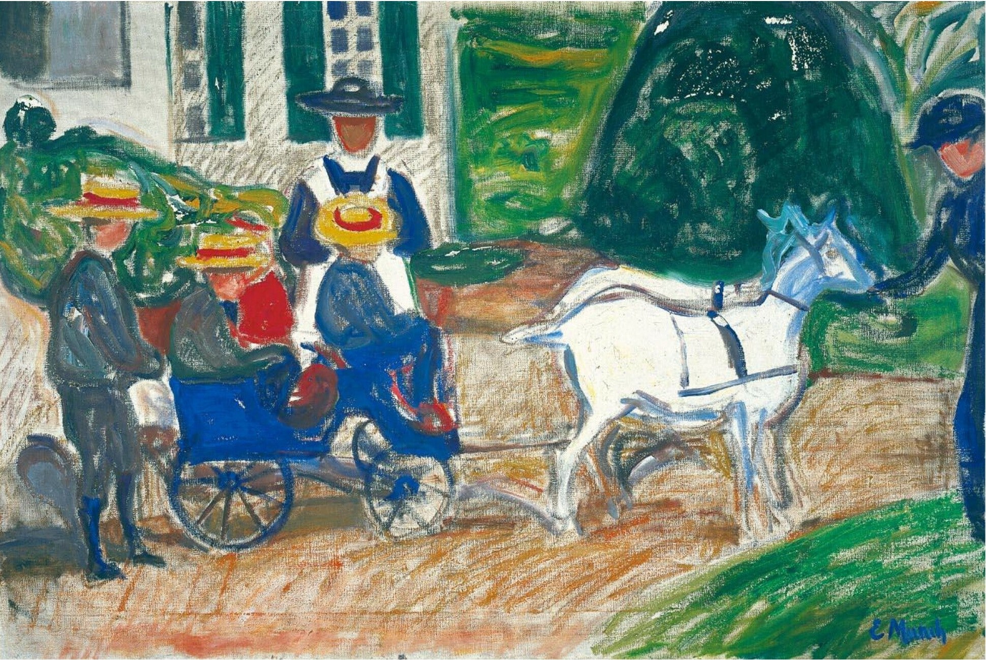 Reproduction du tableau « La Charrette aux chèvres - Edvard Munch » par Alpha Reproduction en peinture à l’huile