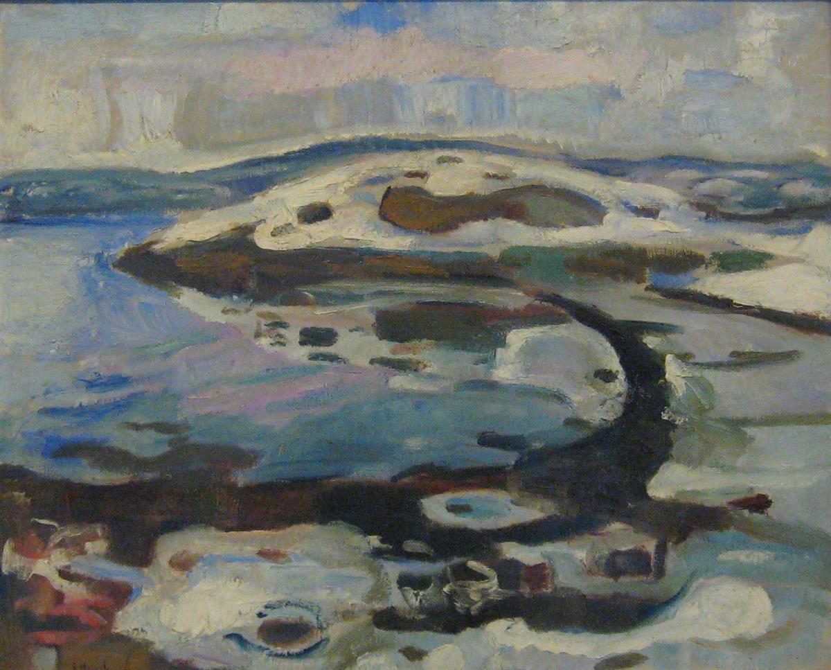 Reproduction du tableau « Baie près du fjord en hiver - Edvard Munch » par Alpha Reproduction en peinture à l’huile