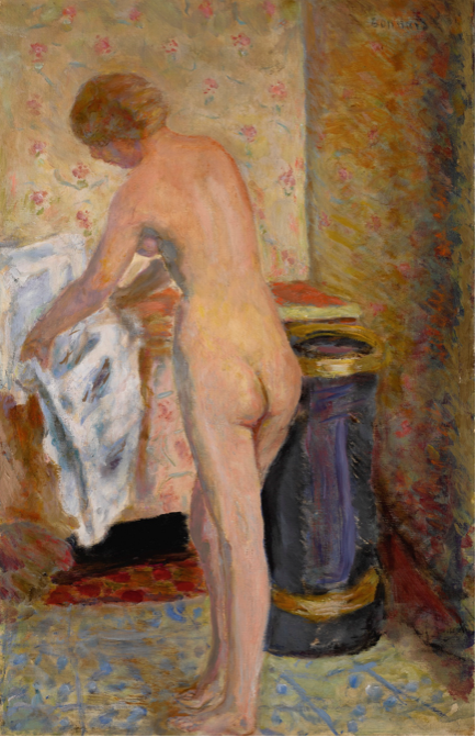 Reproduction du tableau « Nu debout à l'essuie-main - Pierre Bonnard » par Alpha Reproduction en peinture à l’huile