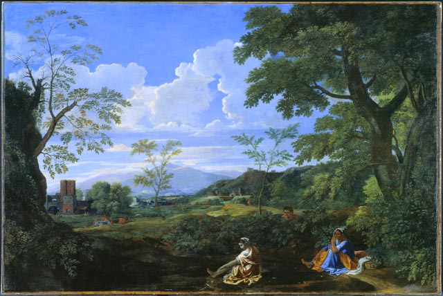 Paysage avec une femme se lavant les pieds - Nicolas Poussin - Alpha Reproduction