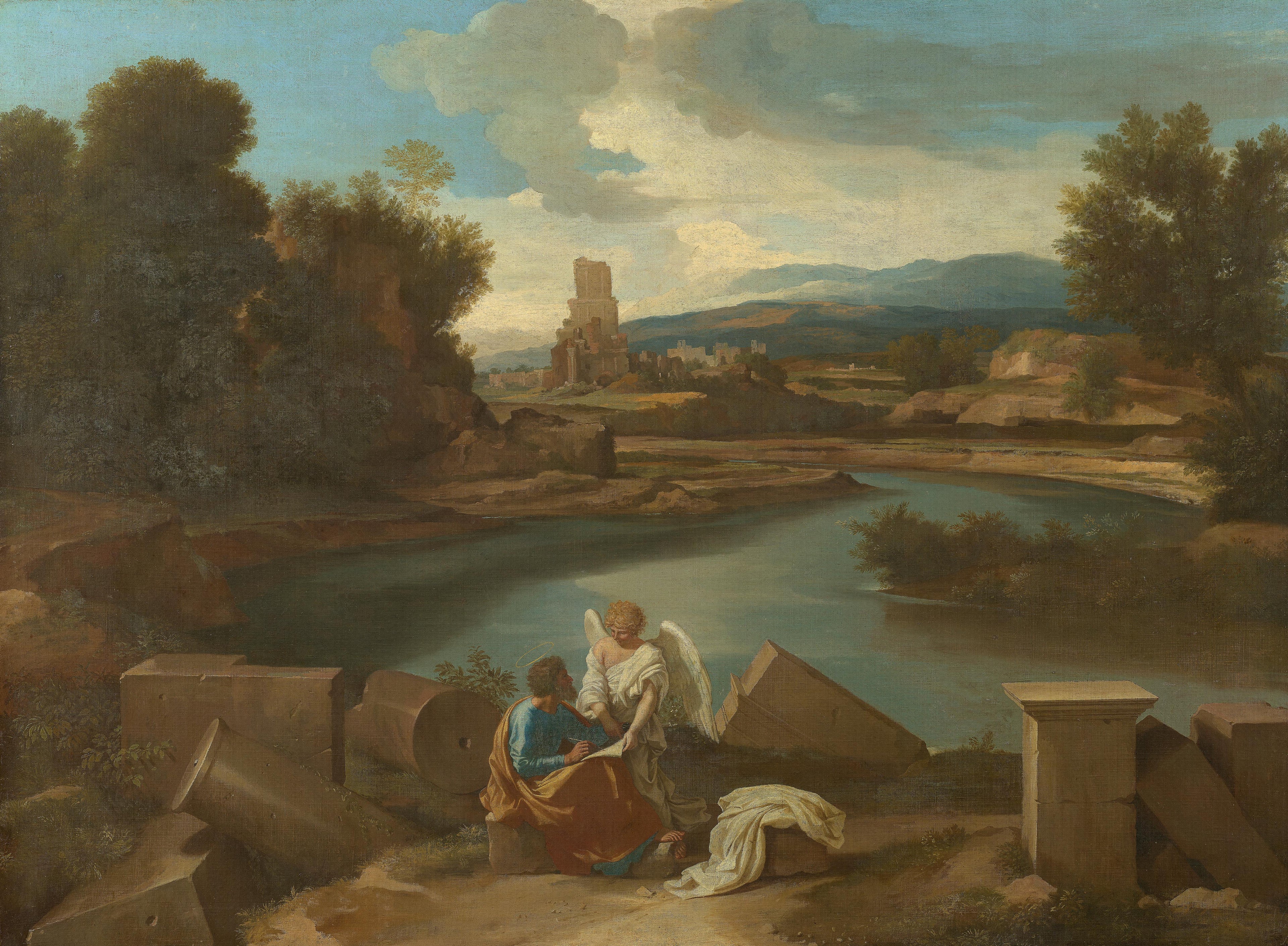 Paysage avec saint Matthieu - Nicolas Poussin - Alpha Reproduction