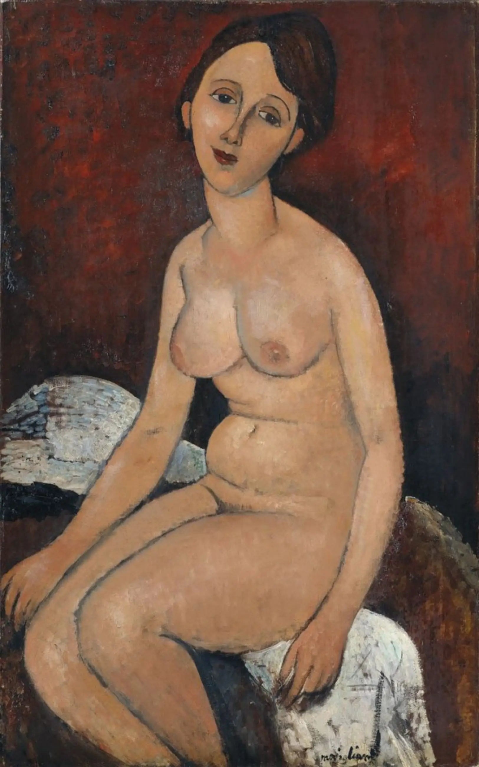 Reproduction du tableau « Nu assis - Amedeo Modigliani » par Alpha Reproduction en peinture à l’huile