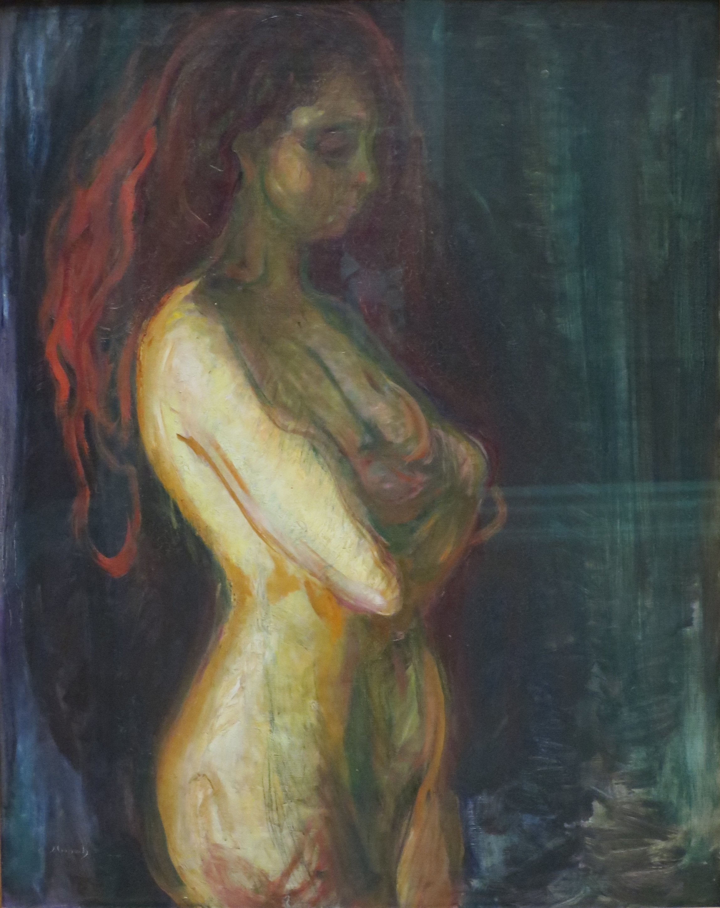 Reproduction du tableau « Nu de profil tourné vers la droite - Edvard Munch » par Alpha Reproduction en peinture à l’huile