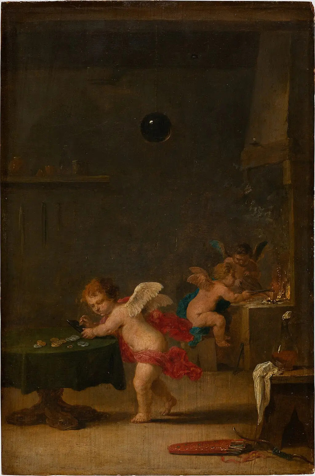 Amoretti dans l’atelier d’un alchimiste - David Teniers le Jeune - Alpha Reproduction