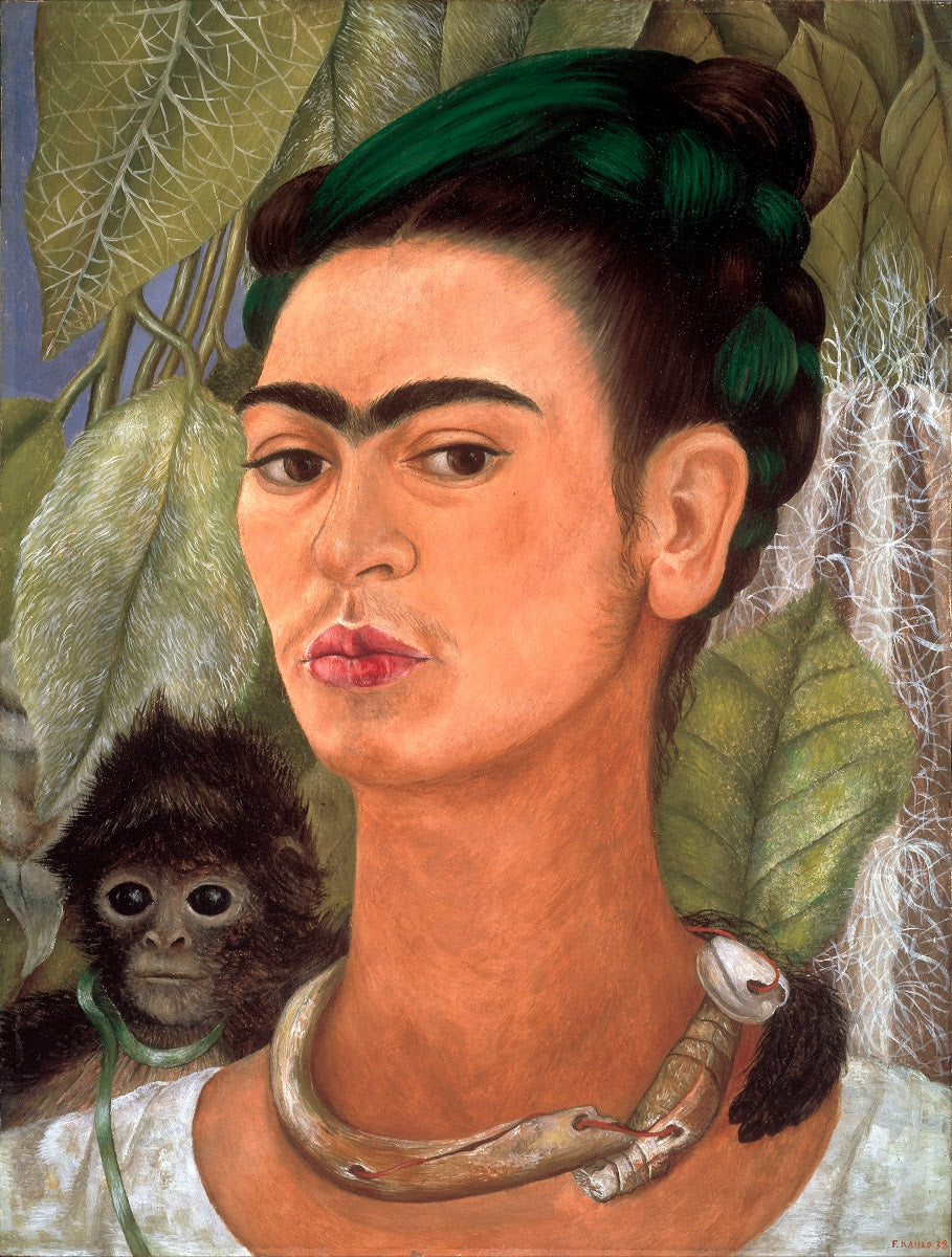 Reproduction du tableau « Autoportrait avec un singe - Frida Kahlo » par Alpha Reproduction en peinture à l’huile