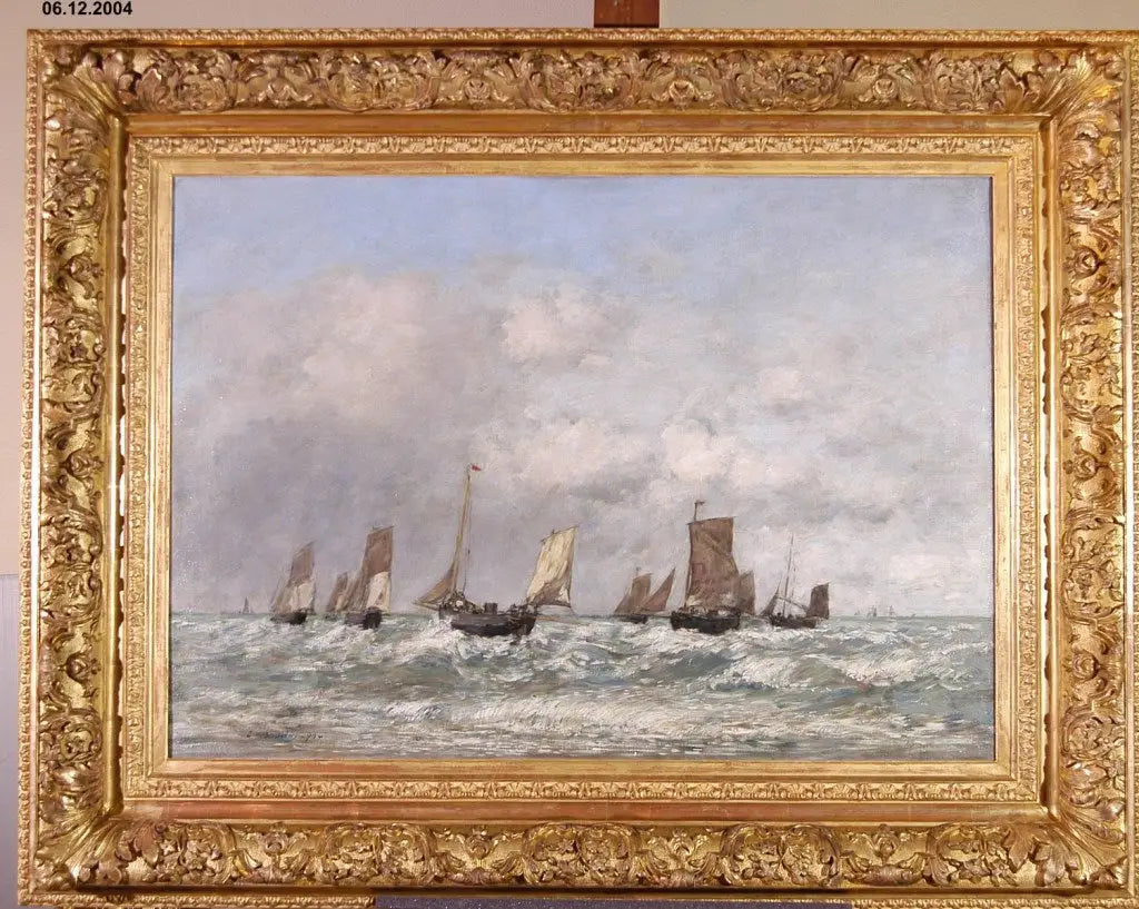 Berck : le départ des barques - Eugène Boudin - Alpha Reproduction