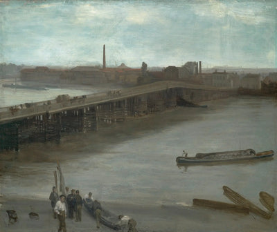Reproduction du tableau « Brun et argent : le vieux pont de Battersea - James Abbott McNeill Whistler » par Alpha Reproduction en peinture à l’huile
