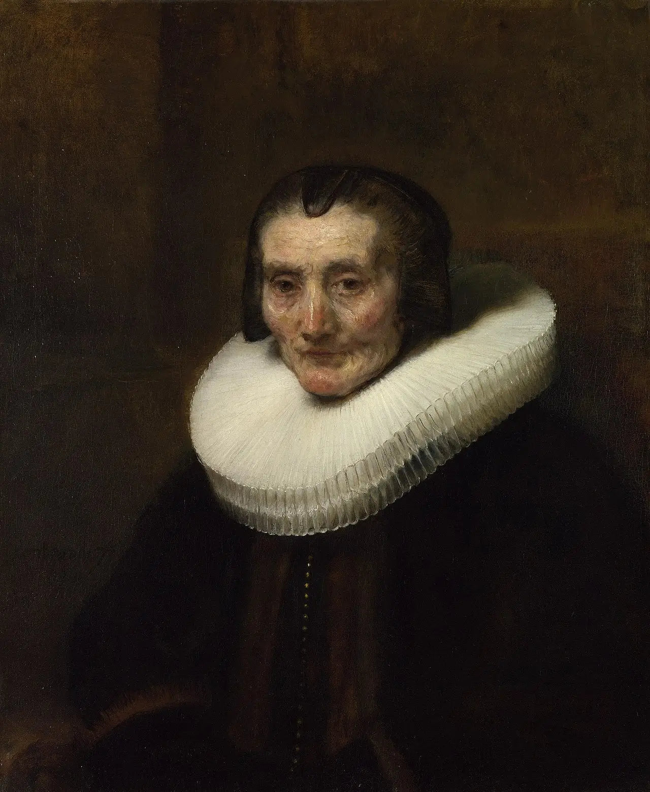 Reproduction du tableau « Buste de Margaretha de Geer - Rembrandt » par Alpha Reproduction en peinture à l’huile