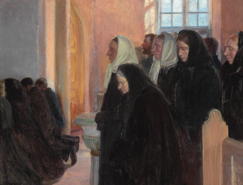 Причастие в церкви в Скагене. Свет солнца, проникающий через витражи. - Анна Анчер