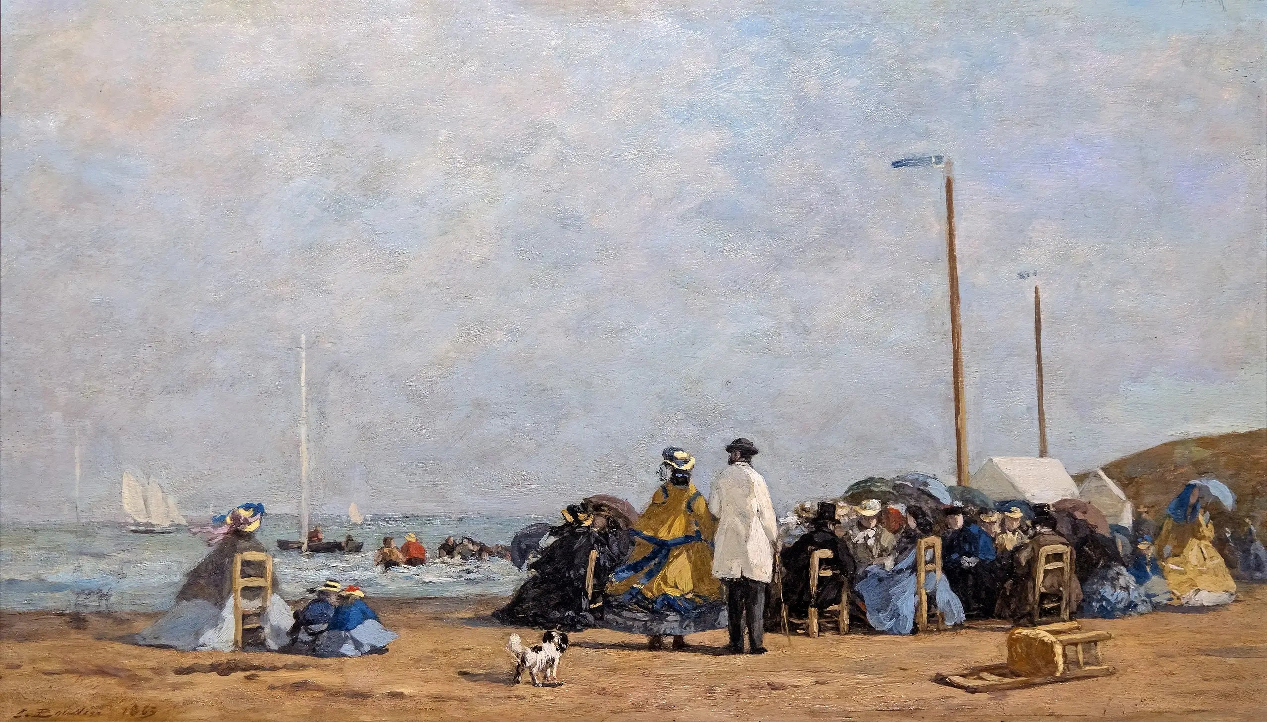 Reproduction du tableau « Crinolines sur la plage - Eugène Boudin » par Alpha Reproduction en peinture à l’huile