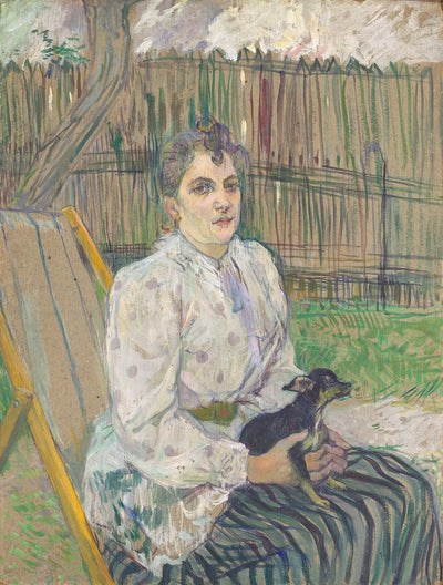 Reproduction du tableau « Dame avec un chien - Henri de Toulouse-Lautrec » par Alpha Reproduction en peinture à l’huile