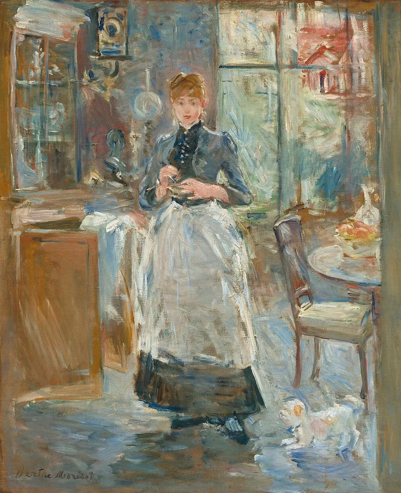 Reproduction du tableau « Dans la salle à manger - Berthe Morisot » par Alpha Reproduction en peinture à l’huile