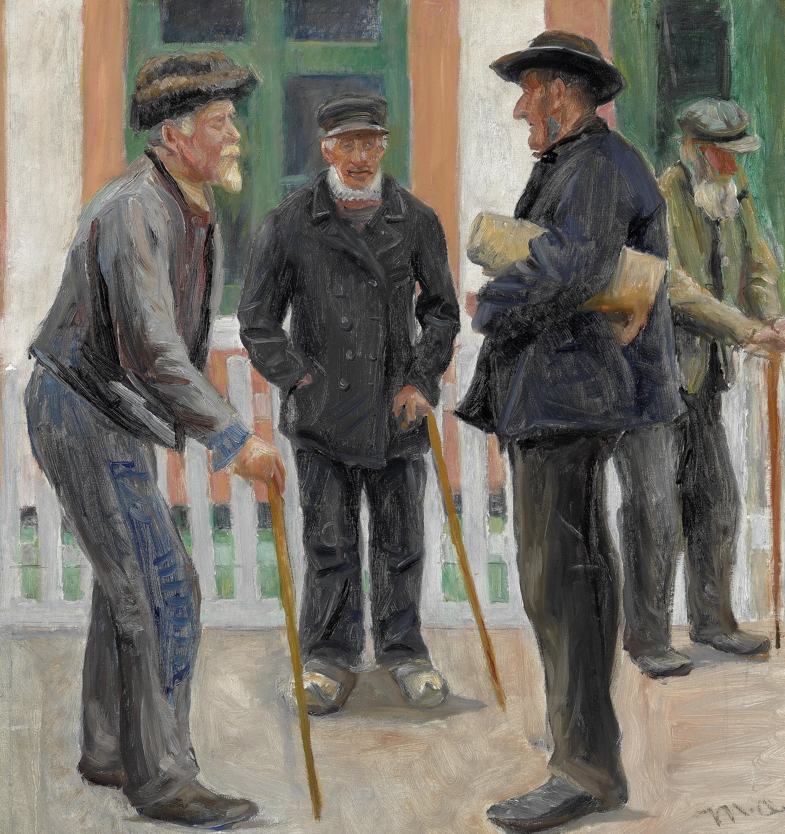Des vieillards devant une maison. Étude. - Michael Peter Ancher
