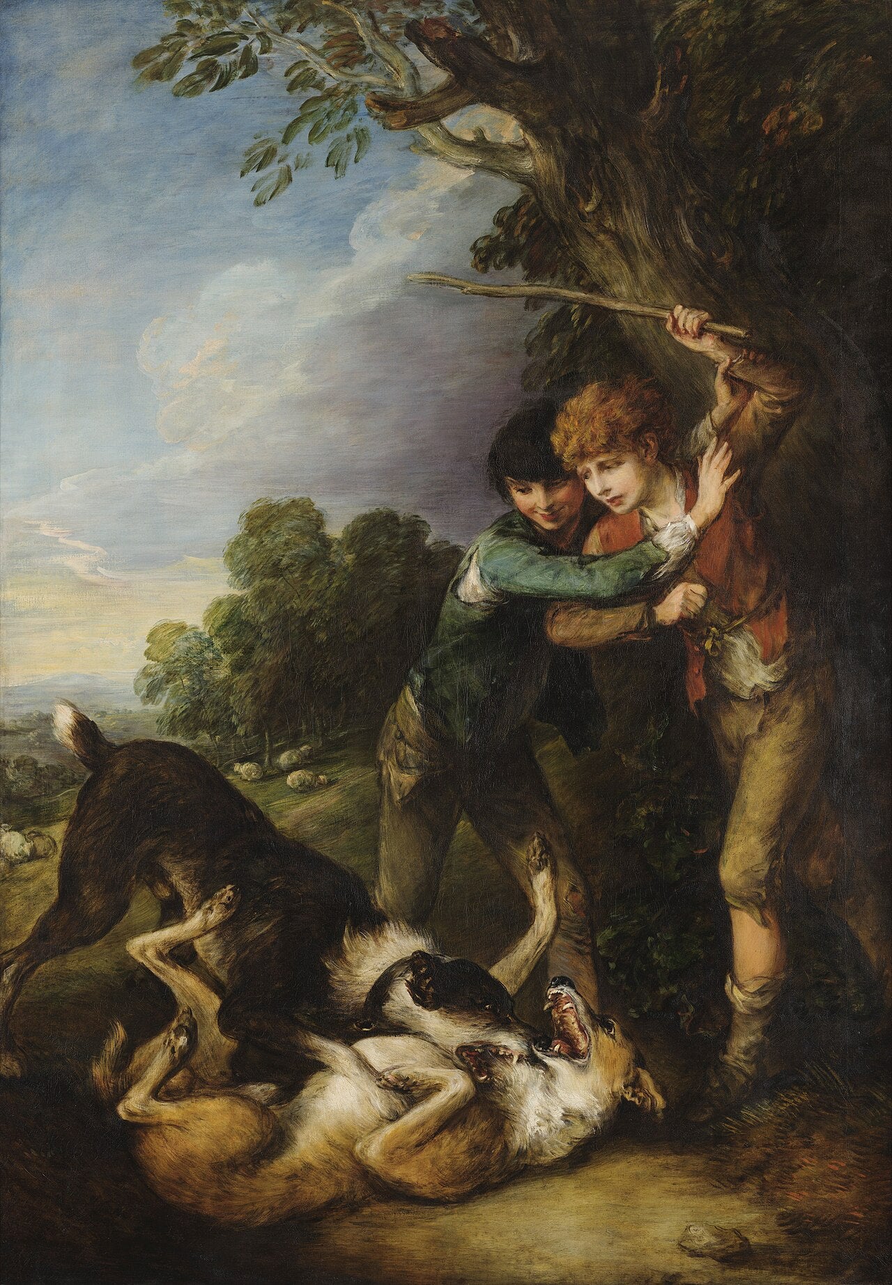 Deux bergers se battent avec des chiens - Thomas Gainsborough - Alpha Reproduction