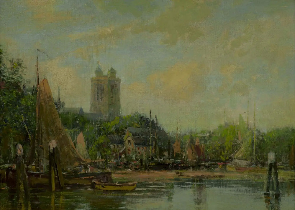 Reproduction du tableau « Dordrecht, la cathédrale - Eugène Boudin » par Alpha Reproduction en peinture à l’huile